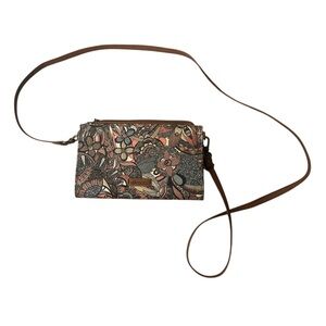 Sakroots Floral Bag Olympic Smartphone Crossbody Purse Wristlet Sienna Brown